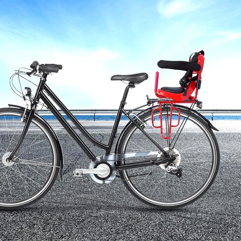 Rear Child Bike Seat, 14.17 * 20.48in Portable Rear Mounted Child Bike Seat Bike Halterung Hinten Montie Parent Universal Bicycle Carrier with U-Shaped Guardrail for Kids 6 Months-6 Years Old in Kuwait
