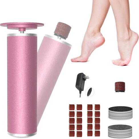 2 in1 Electric Foot Callus Remover Waysse Callus Remover for Feet with Replacement Sandpaper Discs, Adjustable Speed Electric Foot File Professional Pedicure Tool for Dead Skin Calluses in Saudi Arabia