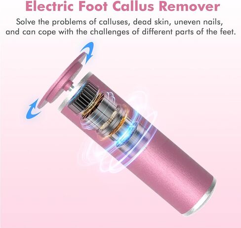 2 in1 Electric Foot Callus Remover Waysse Callus Remover for Feet with Replacement Sandpaper Discs, Adjustable Speed Electric Foot File Professional Pedicure Tool for Dead Skin Calluses in Saudi Arabia