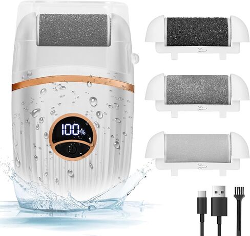 Electric Foot File and Callus Remover, Rechargeable Pedicure Device with Multiple Heads for Dry Rough Feet Care, Home Use Foot Grinder Tool in Saudi Arabia