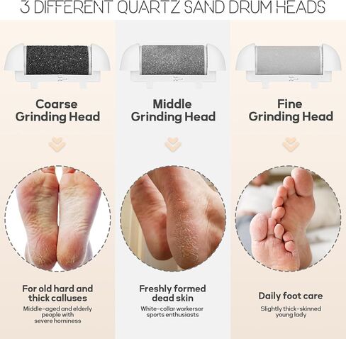 Electric Foot File and Callus Remover, Rechargeable Pedicure Device with Multiple Heads for Dry Rough Feet Care, Home Use Foot Grinder Tool in Saudi Arabia