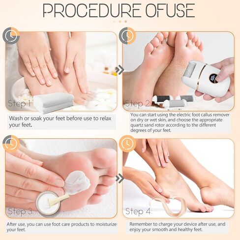 Electric Foot File and Callus Remover, Rechargeable Pedicure Device with Multiple Heads for Dry Rough Feet Care, Home Use Foot Grinder Tool in Saudi Arabia
