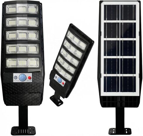 حزمة واحدة من مصابيح الطاقة الشمسية الخارجية، 135 LED 6500K من الغسق إلى الفجر تعمل بالطاقة الشمسية ضوء الشارع IP65 مقاوم للماء بمستشعر الحركة مع جهاز تحكم عن بعد ضوء ذكي لمرآب فناء الحظيرة (4 عبوات) in Kuwait