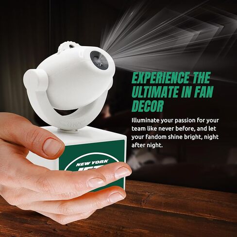 Sporticulture NFL American Football New York Jets - Adjustable Led Mini Spotlight Projector with 6 Team Logo Designs - Portable & Rechargeable Spotlight - Battery-Operated - 4.375" x 3.125" in Saudi Arabia