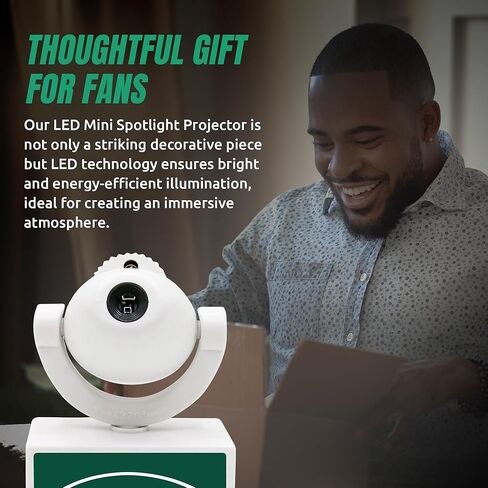 Sporticulture NFL American Football New York Jets - Adjustable Led Mini Spotlight Projector with 6 Team Logo Designs - Portable & Rechargeable Spotlight - Battery-Operated - 4.375" x 3.125" in Saudi Arabia