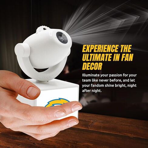 Sporticulture NFL American Football Los Angeles Charges - Adjustable Led Mini Spotlight Projector with 6 Team Logo Designs - Portable & Rechargeable Spotlight - Battery-Operated - 4.375" x 3.125" in Saudi Arabia