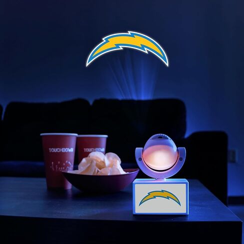 Sporticulture NFL American Football Los Angeles Charges - Adjustable Led Mini Spotlight Projector with 6 Team Logo Designs - Portable & Rechargeable Spotlight - Battery-Operated - 4.375" x 3.125" in Saudi Arabia