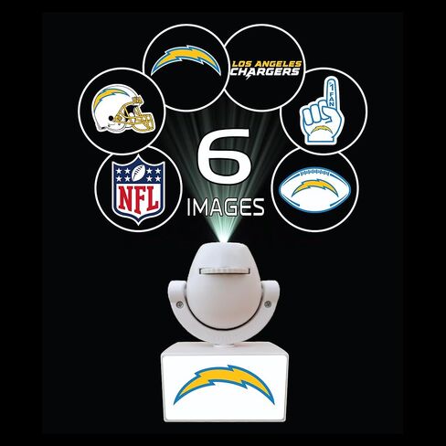 Sporticulture NFL American Football Los Angeles Charges - Adjustable Led Mini Spotlight Projector with 6 Team Logo Designs - Portable & Rechargeable Spotlight - Battery-Operated - 4.375" x 3.125" in Saudi Arabia