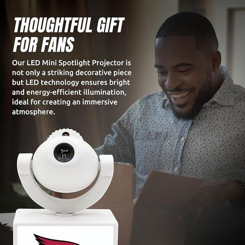 Sporticulture NFL American Football Arizona Cardinals - جهاز عرض صغير LED قابل للتعديل مع 6 تصميمات لشعار الفريق - مصباح كشاف محمول وقابل لإعادة الشحن - يعمل بالبطارية - 4.375 بوصة × 3.125 بوصة in Saudi Arabia