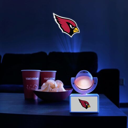 Sporticulture NFL American Football Arizona Cardinals - جهاز عرض صغير LED قابل للتعديل مع 6 تصميمات لشعار الفريق - مصباح كشاف محمول وقابل لإعادة الشحن - يعمل بالبطارية - 4.375 بوصة × 3.125 بوصة in Saudi Arabia