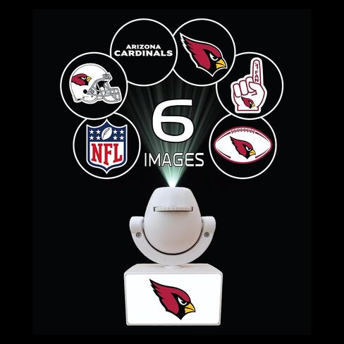Sporticulture NFL American Football Arizona Cardinals - جهاز عرض صغير LED قابل للتعديل مع 6 تصميمات لشعار الفريق - مصباح كشاف محمول وقابل لإعادة الشحن - يعمل بالبطارية - 4.375 بوصة × 3.125 بوصة in Saudi Arabia