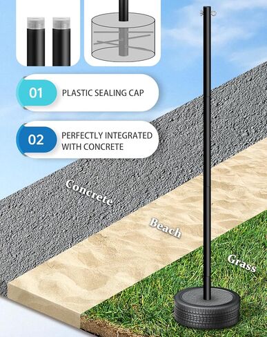 Tether Ball Set—Height 133 inches Including Pole, Ball, and Pump. Ideal for Backyard, Lawn, Park, and Camping Outdoor Play scenarios. (Base not Included) in Kuwait
