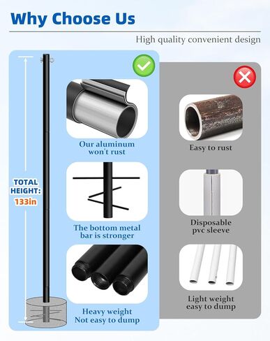 Tether Ball Set—Height 133 inches Including Pole, Ball, and Pump. Ideal for Backyard, Lawn, Park, and Camping Outdoor Play scenarios. (Base not Included) in Kuwait