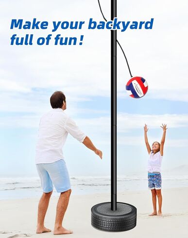 Tether Ball Set—Height 133 inches Including Pole, Ball, and Pump. Ideal for Backyard, Lawn, Park, and Camping Outdoor Play scenarios. (Base not Included) in Kuwait