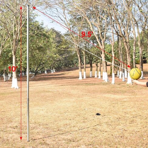 مجموعة كرة الحبل المجلفنة مع كرة صفراء، وأعمدة مجلفنة، وحبل للأماكن الخارجية، والفناء الخلفي in Kuwait