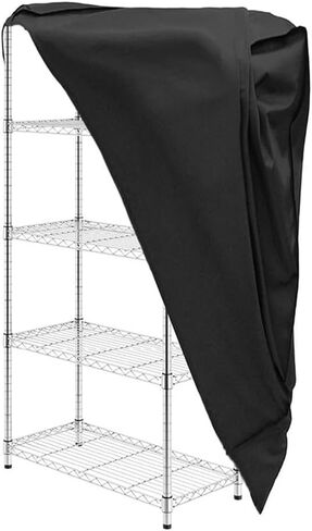 Storage Shelf Cover with Transparent PVC Mesh Panel 3-Way Zippers Water-Resistant Protector for 5-Tier Rack Fits 36 x 18 x 72 Inch Black for Outdoor Garage Sheds Trucks Storage in Kuwait