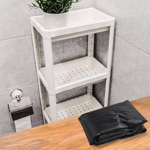 Storage Shelf Cover with Transparent PVC Mesh Panel 3-Way Zippers Water-Resistant Protector for 5-Tier Rack Fits 36 x 18 x 72 Inch Black for Outdoor Garage Sheds Trucks Storage in Kuwait