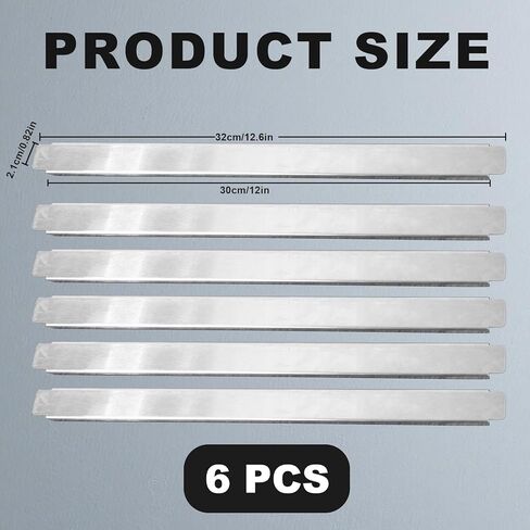 6pcs Steam Table Dividers, 32cm/12.6 Inch Stainless Steel Metal Food Divider Adaptor Bars Cooler Pan Supplies for Restaurant Commercial Kitchen Buffet Prep Table Food Service Accessories in Saudi Arabia