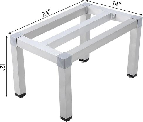 Heavy Duty Aluminum Dunnage Rack Shelf – 1000 lb Capacity – Low Off-Floor Storage Organizer – Commercial Utility Shelf for Kitchens, Restaurants, Supermarkets, Grocery Stores – Size: 24"*14" in Saudi Arabia