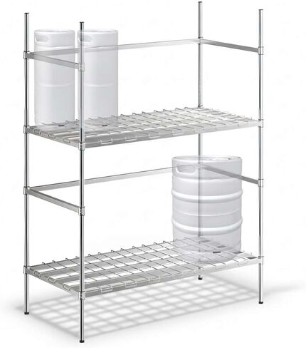 18" x 60" NSF Commercial Keg Storage Rack for Stock Rooms, Wire Dunnage Shelf, 800 lb in Kuwait