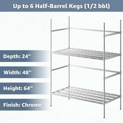 18" x 60" NSF Commercial Keg Storage Rack for Stock Rooms, Wire Dunnage Shelf, 800 lb in Kuwait
