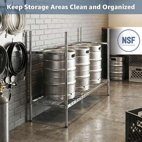 18" x 60" NSF Commercial Keg Storage Rack for Stock Rooms, Wire Dunnage Shelf, 800 lb in Kuwait