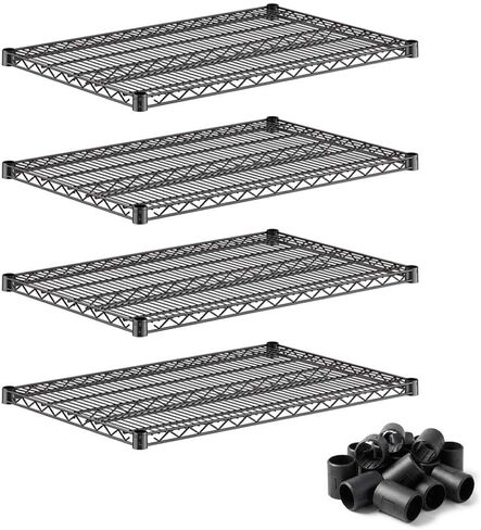 4-Pack 14"x48" Black Wire Shelf, NSF Extra Metal Storage Rack Shelves Add-On Unit Replacement in Kuwait