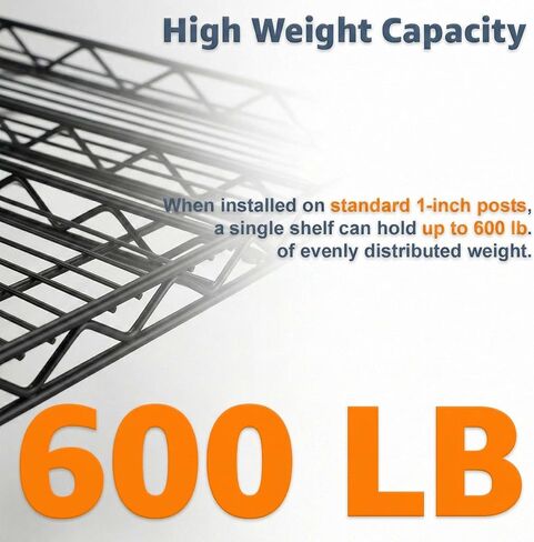 4-Pack 14"x48" Black Wire Shelf, NSF Extra Metal Storage Rack Shelves Add-On Unit Replacement in Kuwait