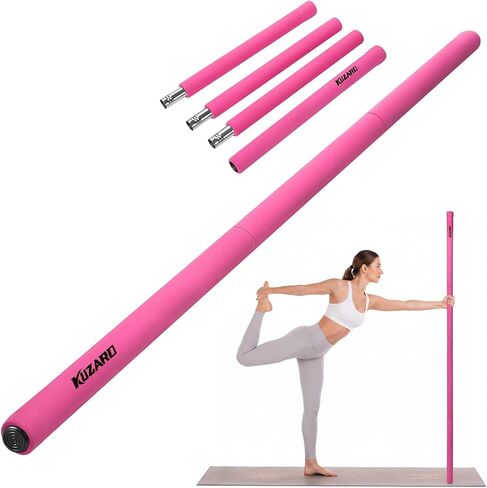 عصا اليوجا، عصا التنقل مقاس 58 بوصة مع 3 أطوال قابلة للتعديل. معدات تمرين من سبائك الصلب المستقرة للتمدد واللياقة البدنية وتصحيح الوضعية والعلاج - للنساء والأطفال في المنزل in Kuwait