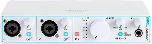 Arturia - MiniFuse 2 OTG - واجهة الصوت وMIDI مع برامج إبداعية للتسجيل والإنتاج والبث الصوتي والجيتار وUSBC/USBA - أبيض in Saudi Arabia
