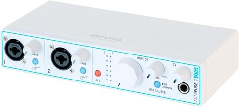 Arturia - MiniFuse 2 OTG - واجهة الصوت وMIDI مع برامج إبداعية للتسجيل والإنتاج والبث الصوتي والجيتار وUSBC/USBA - أبيض in Saudi Arabia