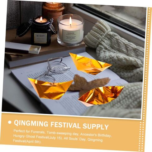 200pcs Sacrificial Paper Ingots for Ancestor Worship Large for Qingming Festival and Tomb-sweeping Traditional Offering for Funerals and Ancestral Celebrations in Saudi Arabia