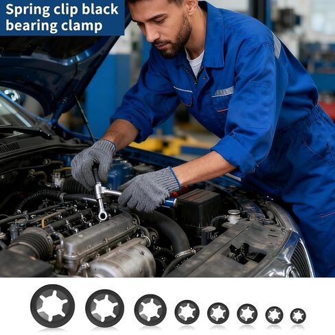 مجموعة متنوعة من 510 قطعة من غسالات قفل النجوم الداخلية، غسالات قفل النجوم بالضغط على النجوم، غسالة معدنية سريعة التثبيت، M2.5 M3 M4 M5 M6 M8 M10 M12 (أسود) in Kuwait