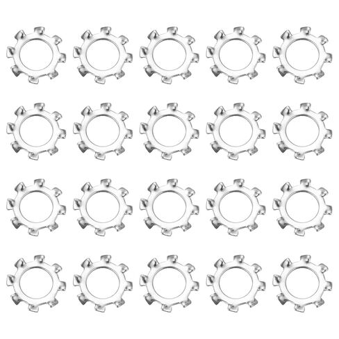 uxcell 20Pcs 5/16 External Tooth Lock Washer, 304 Stainless Steel Multi-Tooth Star Washer Locking Fastener, Silver Tone in Saudi Arabia