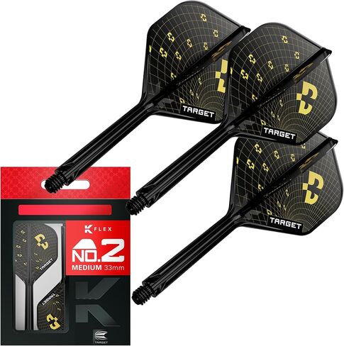 Target Darts K-Flex Bolide No.2 & No.6 – Pack of 3 Integrated Dart Flights & Shafts, All-in-One Molded Kflex Stem System, Short, Intermediate & Medium Lengths, Professional Dart Accessory in Saudi Arabia