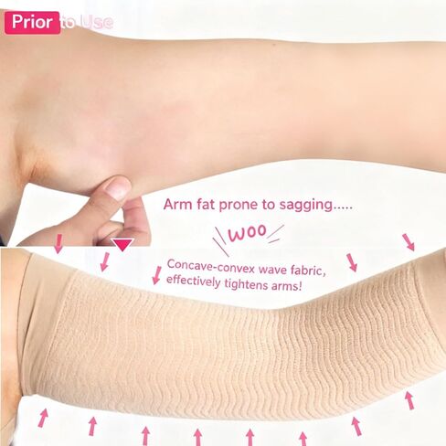 Compression Arm Sleeves for Women, Stretchy Upper Arm Shaper for Workouts and Daily Wear, Skin Tone Elastic Support Sleeves in Saudi Arabia