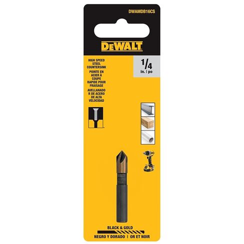 DEWALT Countersink Drill Bit, 1/4 in. 82 Degree High-Speed Steel Black and Gold Countersink Bit (DWAMDB16CS) in Saudi Arabia