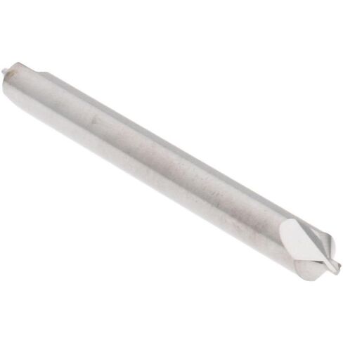 Combo Drill & Countersink, #0, 1/8" Body Diameter, Solid Carbide, 1/32" Point Diameter, Bright Polished Finish, 118° Angle, 1-1/2" Overall Length, Right Hand Cut in Saudi Arabia