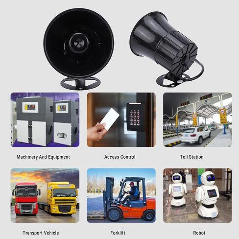 GOWENIC PA Megaphone Speaker, DC 12V 24V High Volume Forklift Siren Horn Megaphone Speaker, Super Loud 120dB Siren, for Emergency Vehicles, Marine in Saudi Arabia