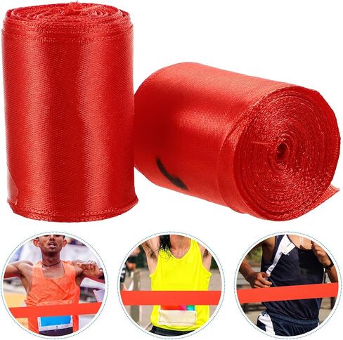 GARVALON قطعتان من حزام الجري لحدث الجري وحزام سباق الجري متعدد الوظائف، حبل مريح بلمسة نهائية لألعاب القوى في مجال المسار وخط نهاية سباق الماراثون، طول 5 أمتار in Kuwait