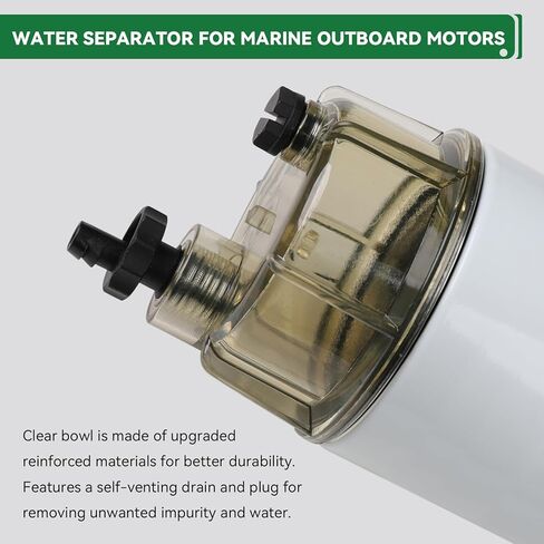 S3213 فاصل مياه الوقود البحري مع وعاء تجميع شفاف بديل لفلتر الوقود عالي التدفق متوافق مع محركات وقوارب Yamaha وMercury وQuicksilver الخارجية in Kuwait