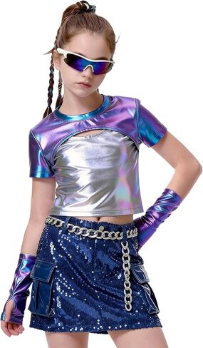 قمصان Lolanta Girls Metallic مع الأكمام الذراع النحيفة ملائمة in Saudi Arabia