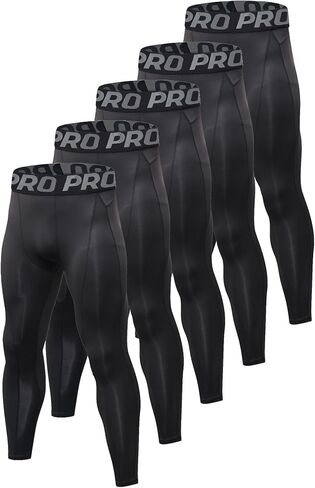 LANDUNSI 5 قطع من السراويل الرجالية المضغوطة المموهة للتمرينات الرياضية والجري، لباس ضيق لكرة السلة والرياضة in Kuwait