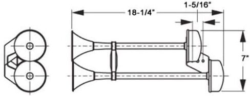 SEADOG MAX Blast Trumpet Horn Twin SS, Stainless Steel in Kuwait