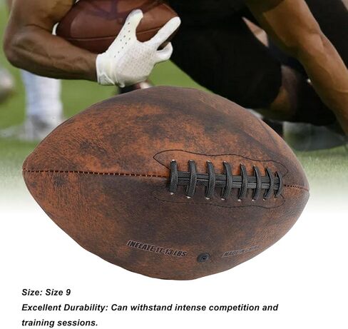 Pyhodi Training Football Size 9 PU Comfort Grip Vintage Design Durable Sports Ball with Enhanced Elasticity, Composite Leather Footballs for Game Match, Training and Recreational Play in Saudi Arabia