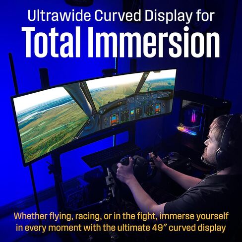 Westinghouse 49 Inch Curved Ultrawide Gaming Monitor, 144Hz, AMD FreeSync Support, Low Motion Blur, R1800 Curve, 3840x1080, for PC Games with Built in Speakers, 2X DisplayPort, 2X HDMI in Kuwait