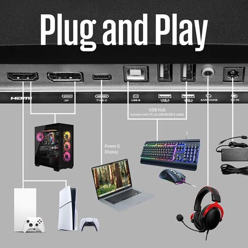 Westinghouse 49 Inch Curved Ultrawide Gaming Monitor, 144Hz, AMD FreeSync Support, Low Motion Blur, R1800 Curve, 3840x1080, for PC Games with Built in Speakers, 2X DisplayPort, 2X HDMI in Kuwait