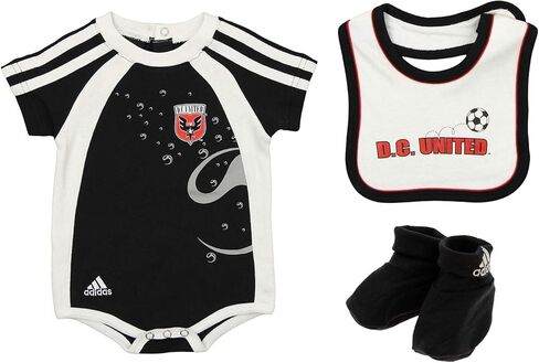 Outerstuff MLS Infant Boys D.C. United Soccer Club Goalie Creeper With Bib & Booties Set, 6-9 Months in Saudi Arabia