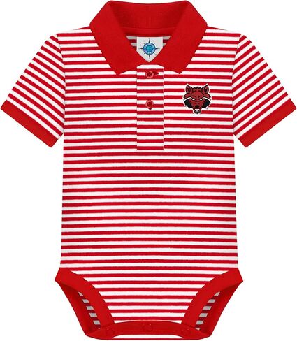 Creative Knitwear College Baby Striped Polo Bodysuit - Team Logo, Multiple Colors, for Boys & Girls (0-12 Months) in Kuwait