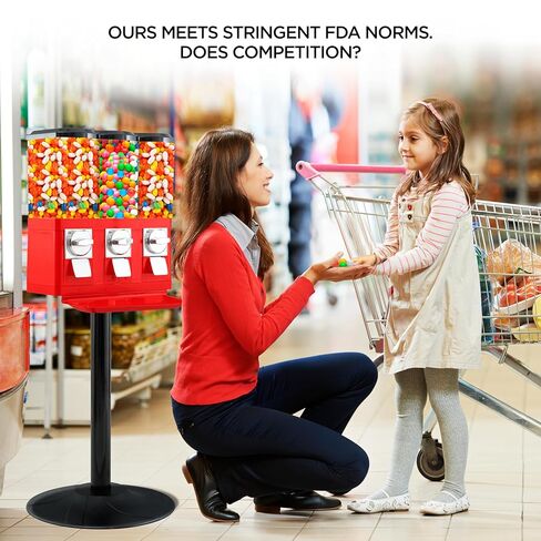 Candy Machine Dispenser Gumball & Candy Vending Machine Supports Large Gum Balls with Coin Operated for Commercial Use Includes Anti Theft Lock Meets FDA Norms in Kuwait